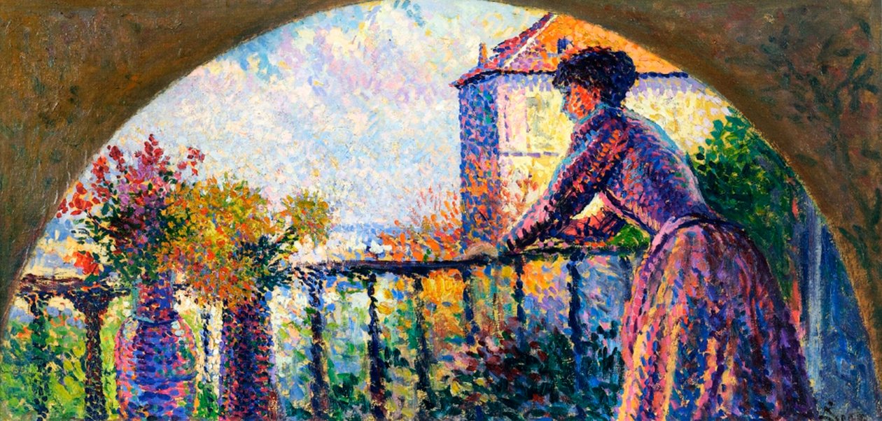 Taiteilijan vaimo, Rue Cortot, Pariisi, 1893. tekijältä Maximilien Luce