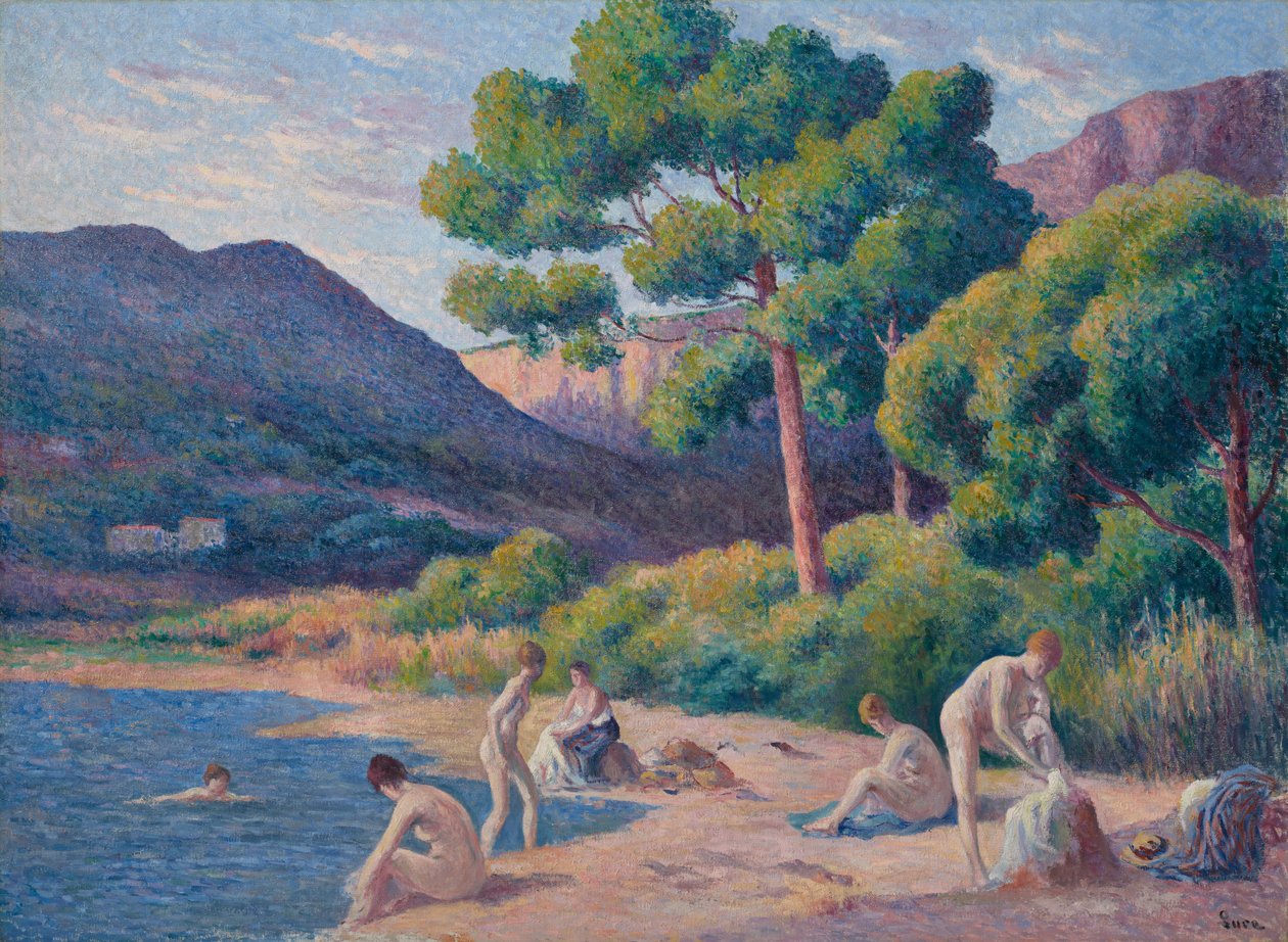 Uimarit Saint-Tropezissa tekijältä Maximilien Luce