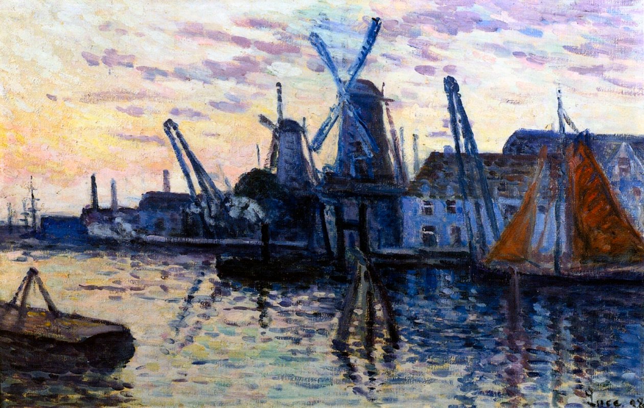 Tuulimyllyt Hollannissa, 1908 tekijältä Maximilien Luce