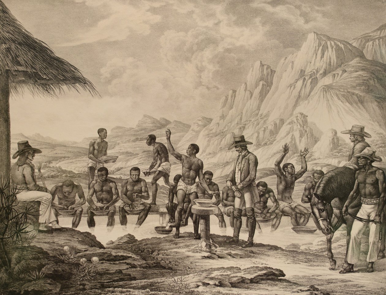 Timanttien pesu, Curralinho, 1823-1831. tekijältä Meier