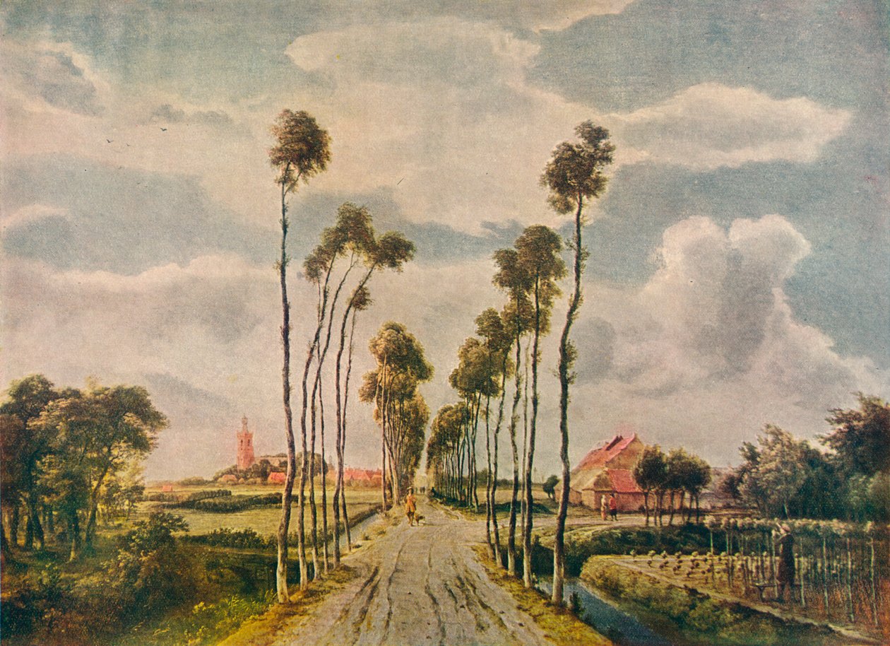 "The Avenue at Middelharnis", 1689 tekijältä Meindert Hobbema