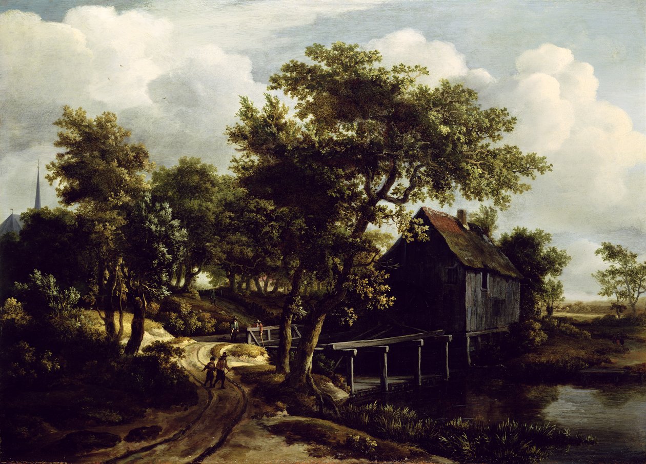 Vesimylly, 1662 tekijältä Meindert Hobbema