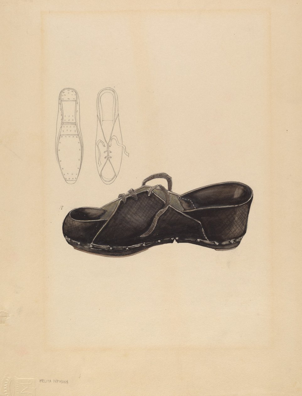 Naisen puukengät, c. 1936. tekijältä Melita Hofmann