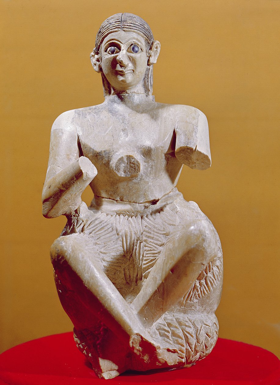 Laulaja, Ur-Nina, 2800-2300 eKr. (alabasteri) tekijältä Mesopotamian