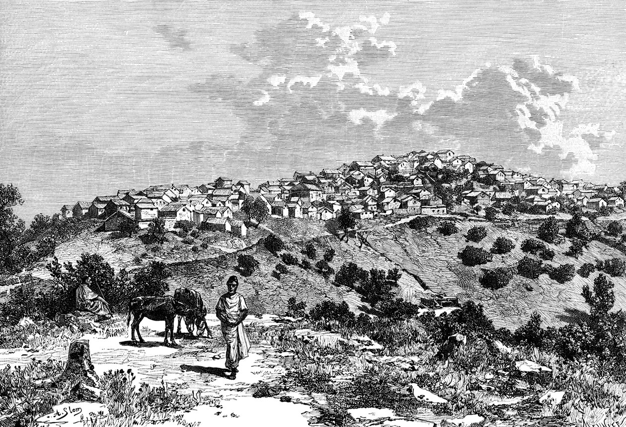 Kabylen kylä Pohjois-Afrikassa, 1895. tekijältä Meunier