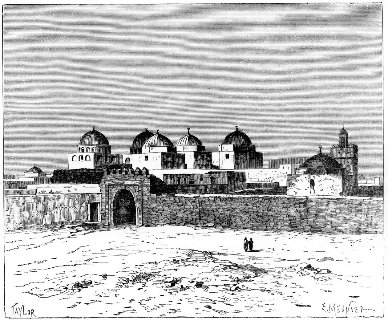 Miekkojen moskeija, Kairwan, 1890 tekijältä Meunier