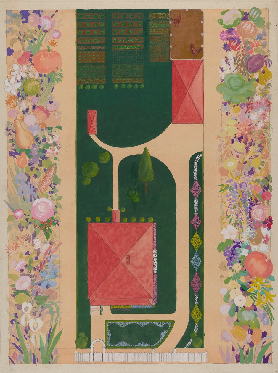 Samuel Harrisonin talo ja puutarha, n. 1936. tekijältä Meyer Goldbaum