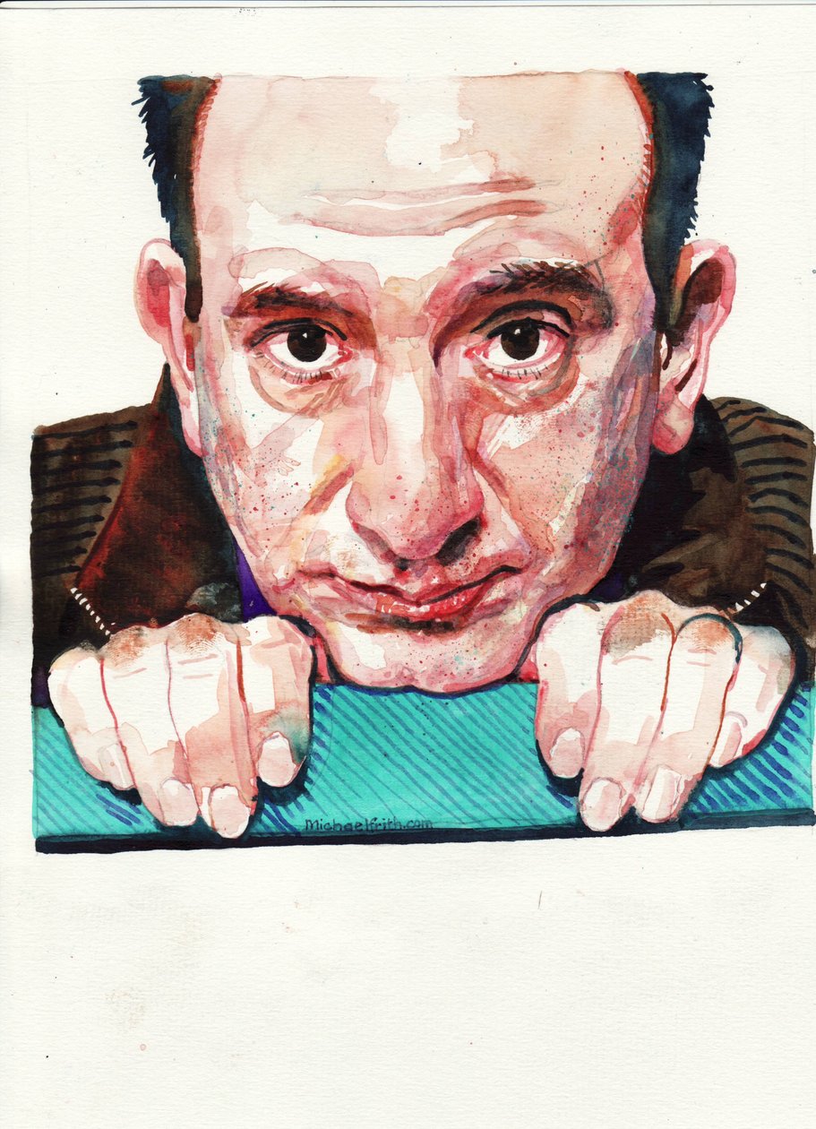 Armando Iannucci (akvarelli) tekijältä Michael Frith