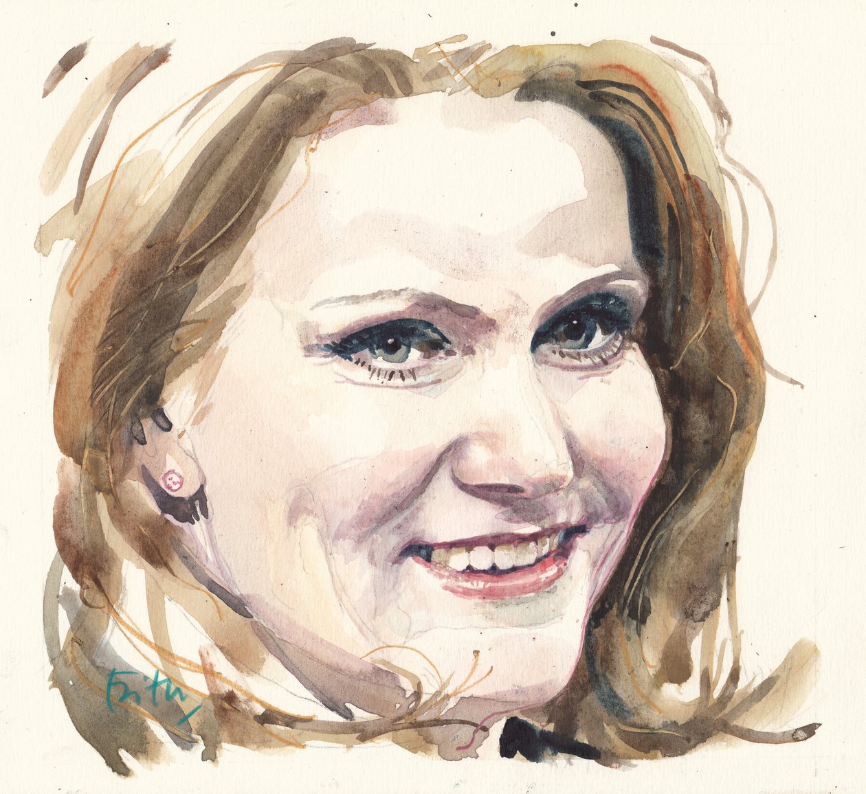 Helle Thorning-Schmidt (akvarelli) tekijältä Michael Frith