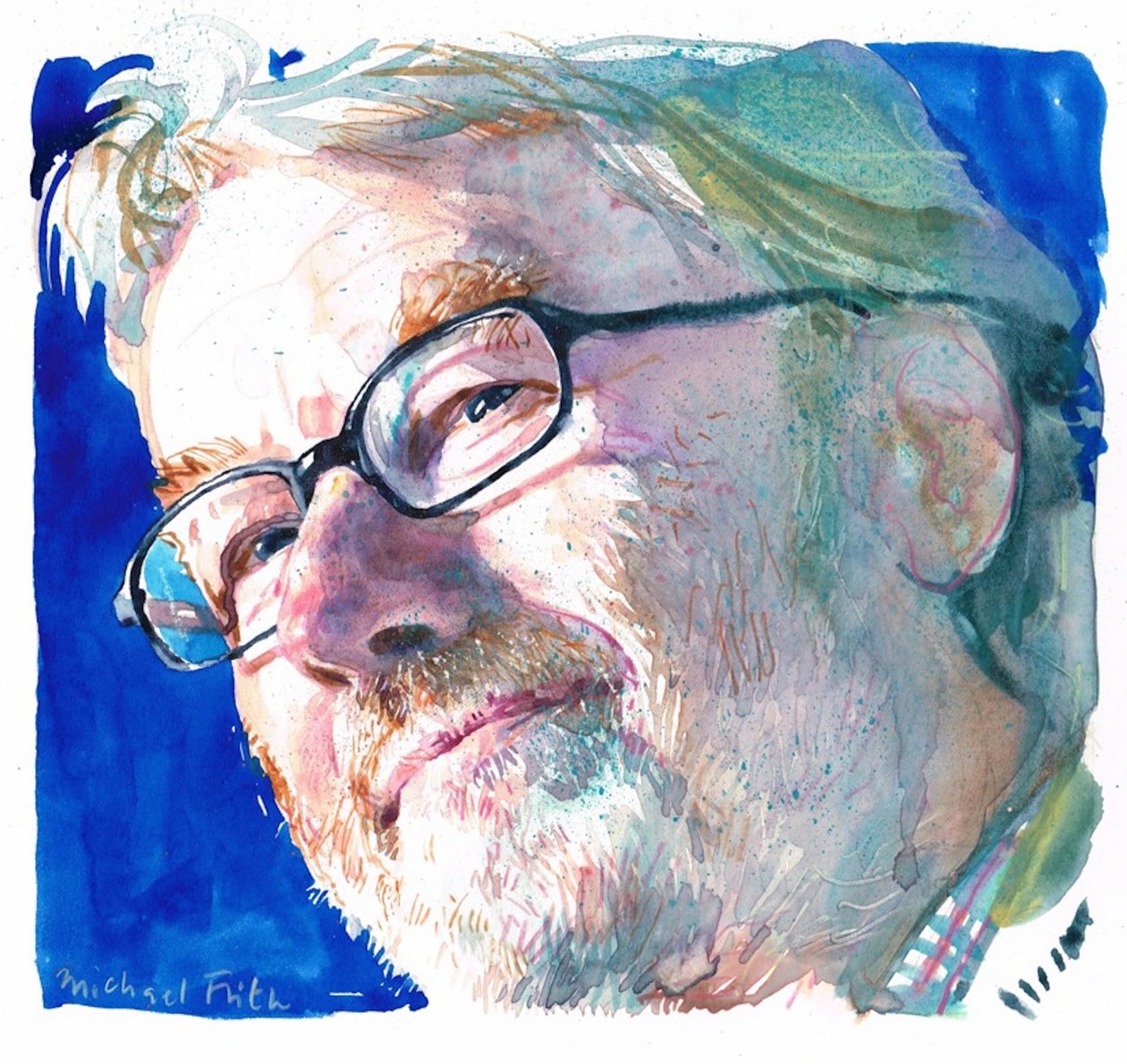 Iain Banks (akvarelli) tekijältä Michael Frith