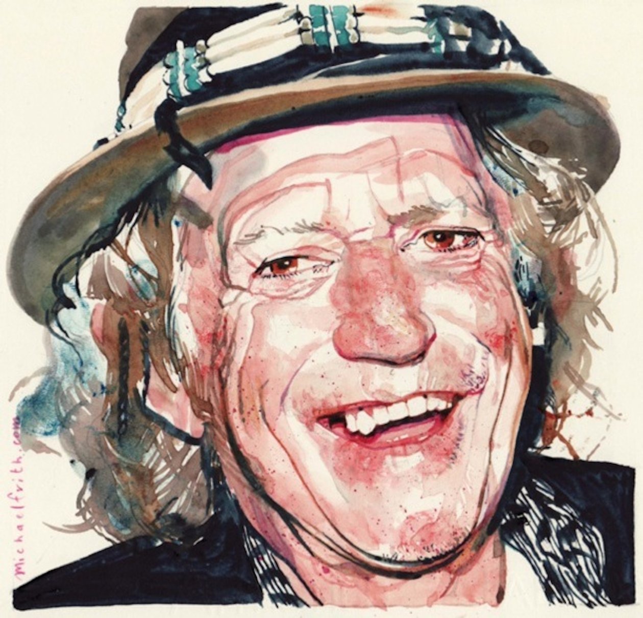 Keith Richards (akvarelli) tekijältä Michael Frith