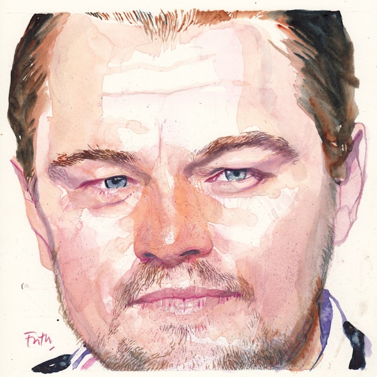 Leonardo DiCaprio, 2016 (akvarelli) tekijältä Michael Frith