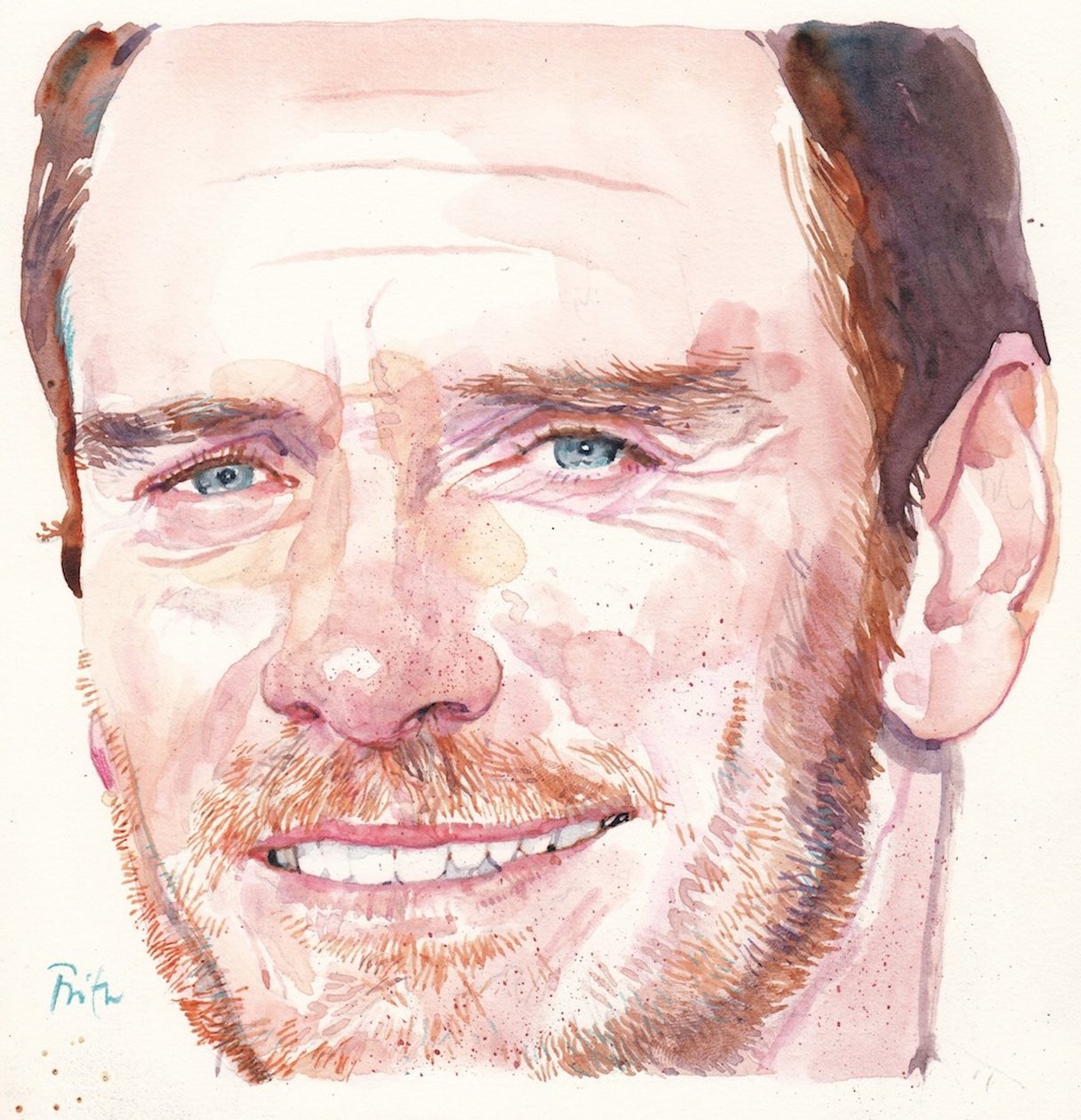 Michael Fassbender (akvarelli) tekijältä Michael Frith