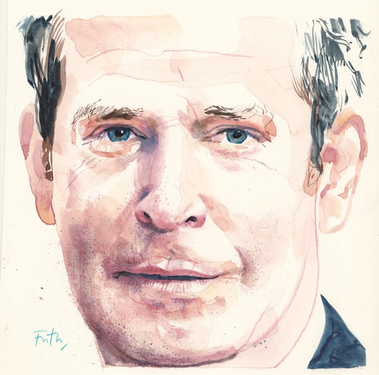 Tom Hollander (akvarelli) tekijältä Michael Frith