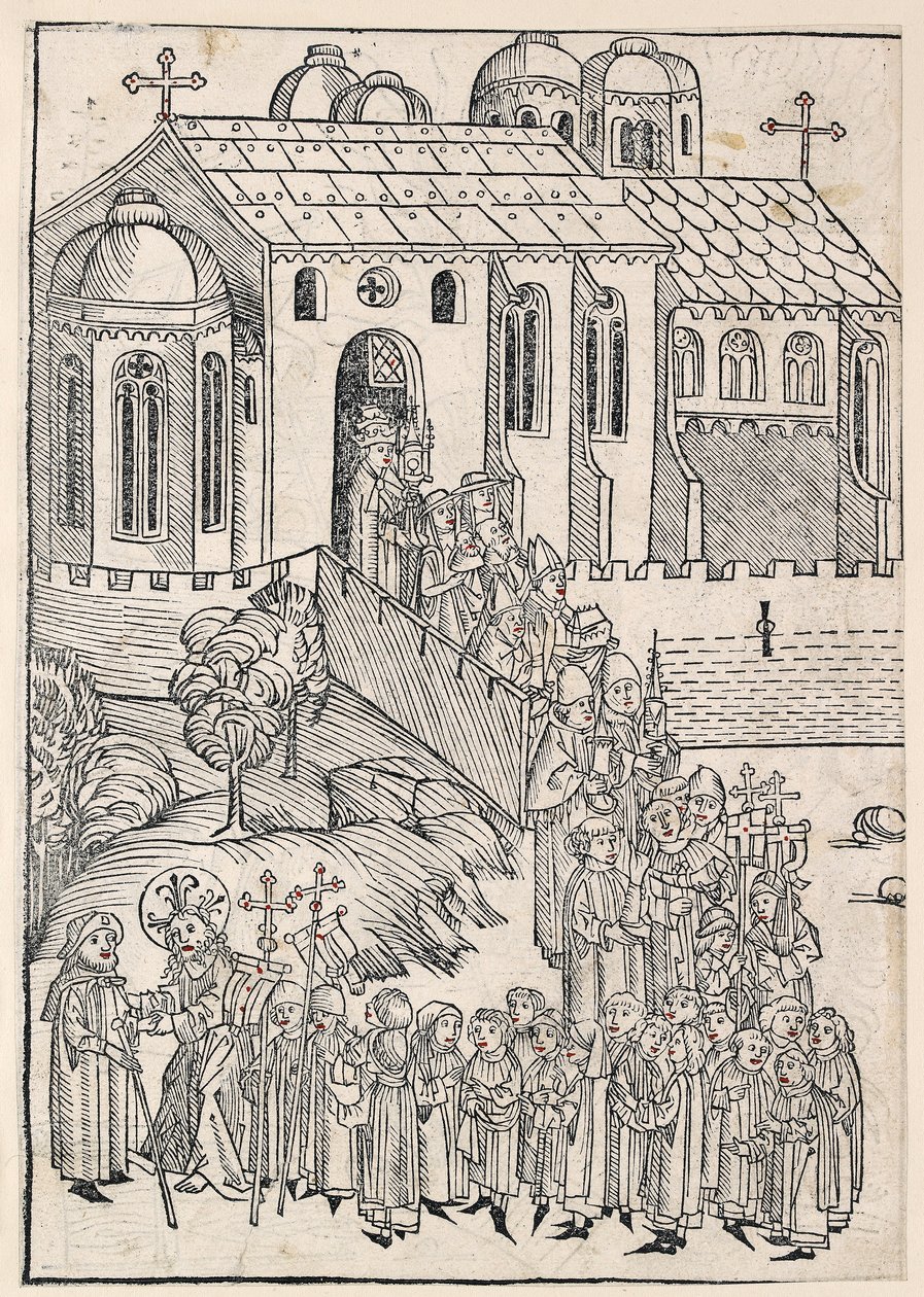 Kristus tervehtii pyhiinvaeltajaa, c1491 tekijältä Michael Wolgemut