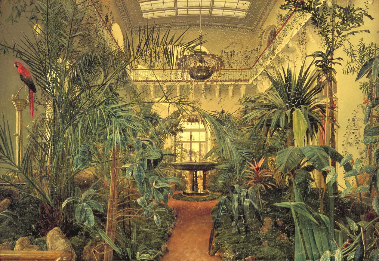 Talvipuutarha Talvipalatsissa, Pietari, 1840 tekijältä Michail Ivanovich Antonov
