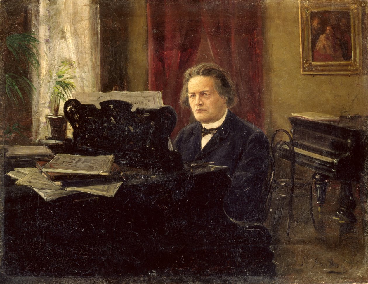 Säveltäjä Anton Rubinsteinin (1829-1894) muotokuva tekijältä Michail Michailovich Yarowoy