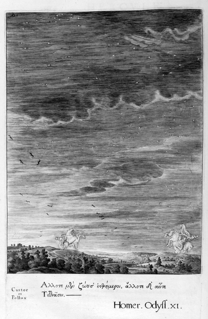 Castor ja Pollux, 1655 tekijältä Michel de Marolles