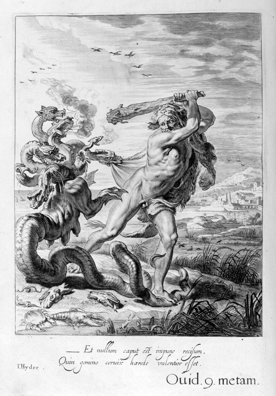Hercules ja Hydra, 1655 tekijältä Michel de Marolles