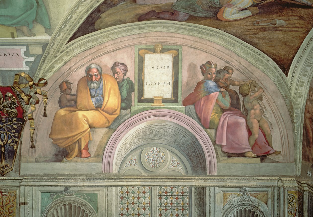 Jaakob ja Joosef, Sikstuksen kappeli tekijältä Michelangelo Buonarroti