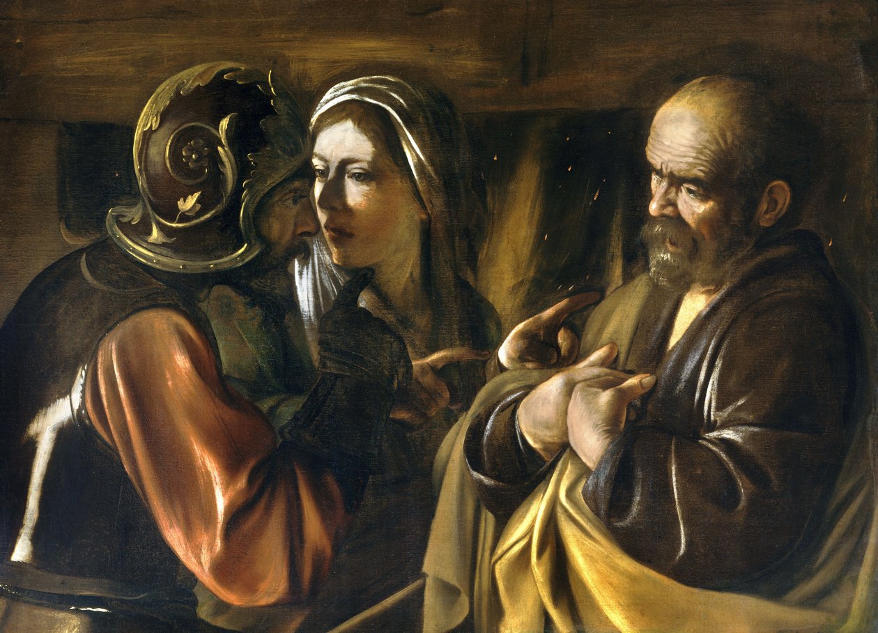 Pyhän Pietarin kieltäminen tekijältä Michelangelo Merisi Caravaggio