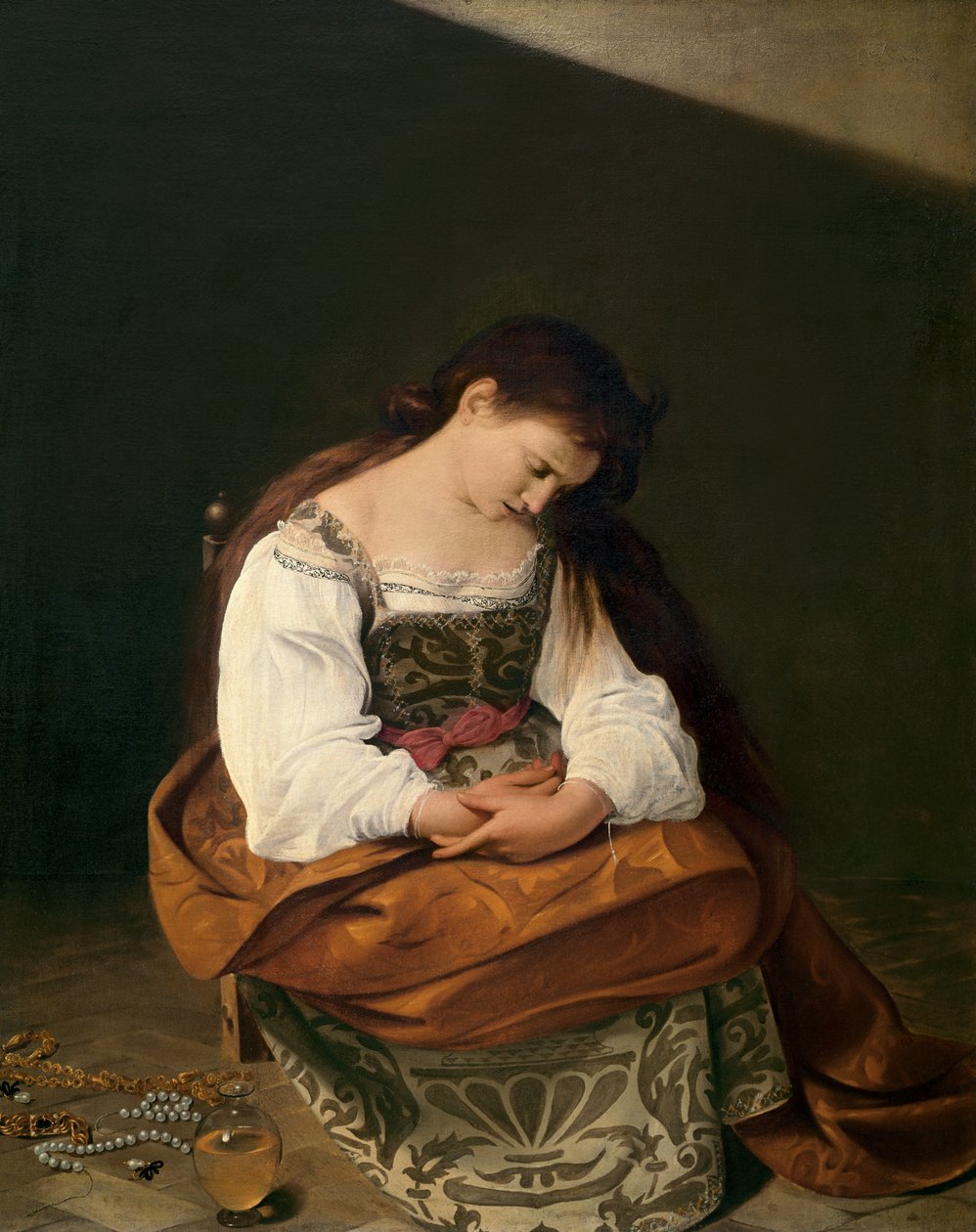 Katuva Maria Magdaleena, 1596-1597 tekijältä Michelangelo Merisi Caravaggio