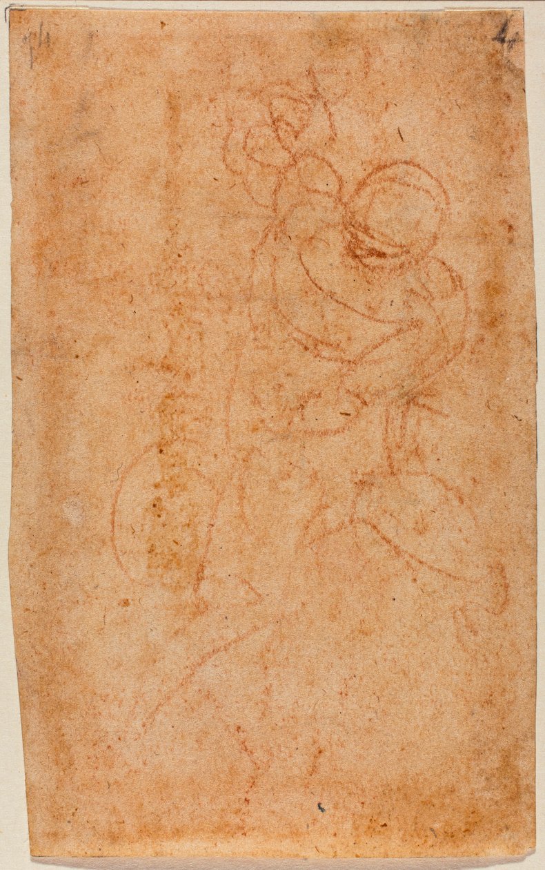 Istuva mies alasti tekijältä Michelangelo Buonarroti