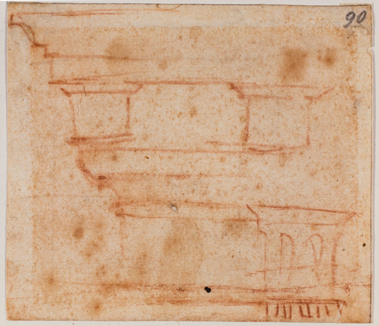 Jyrkänteen luonnos tekijältä Michelangelo Buonarroti