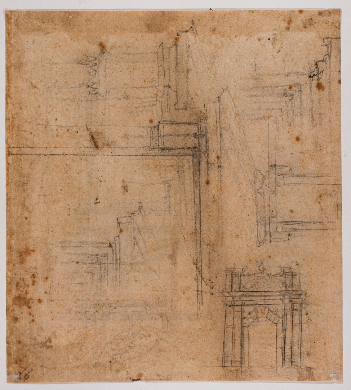 Ovien ja ikkunoiden luonnokset tekijältä Michelangelo Buonarroti