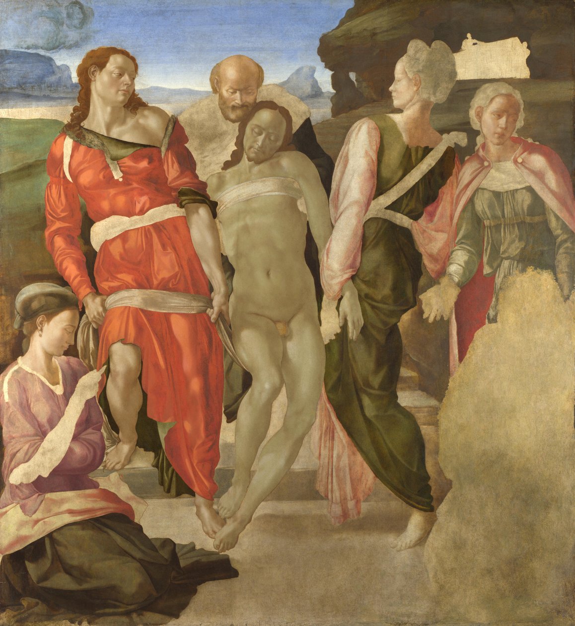 The Tombment (keskeneräinen) (paneeli) tekijältä Michelangelo Buonarroti