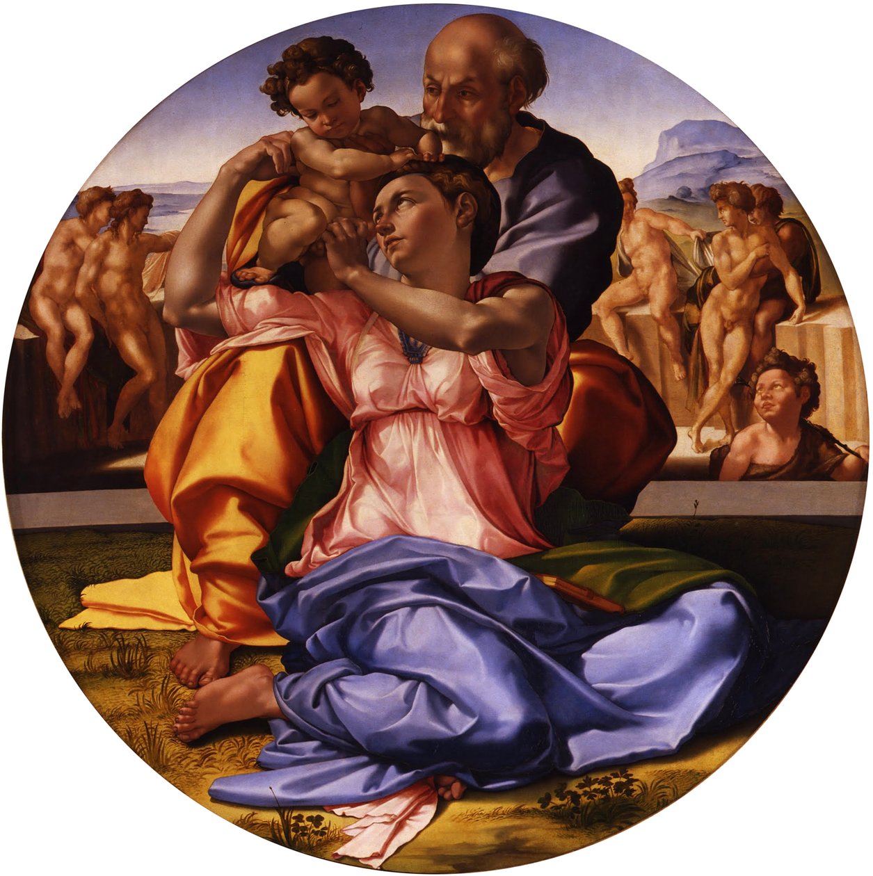 Pyhä perhe Doni Tondo tekijältä Michelangelo Buonarroti