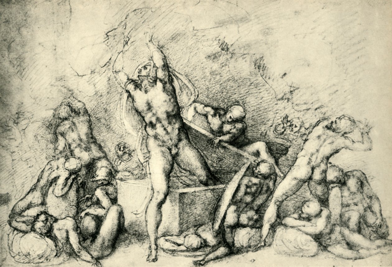 Ylösnousemus, c1532, 1943. tekijältä Michelangelo Buonarroti