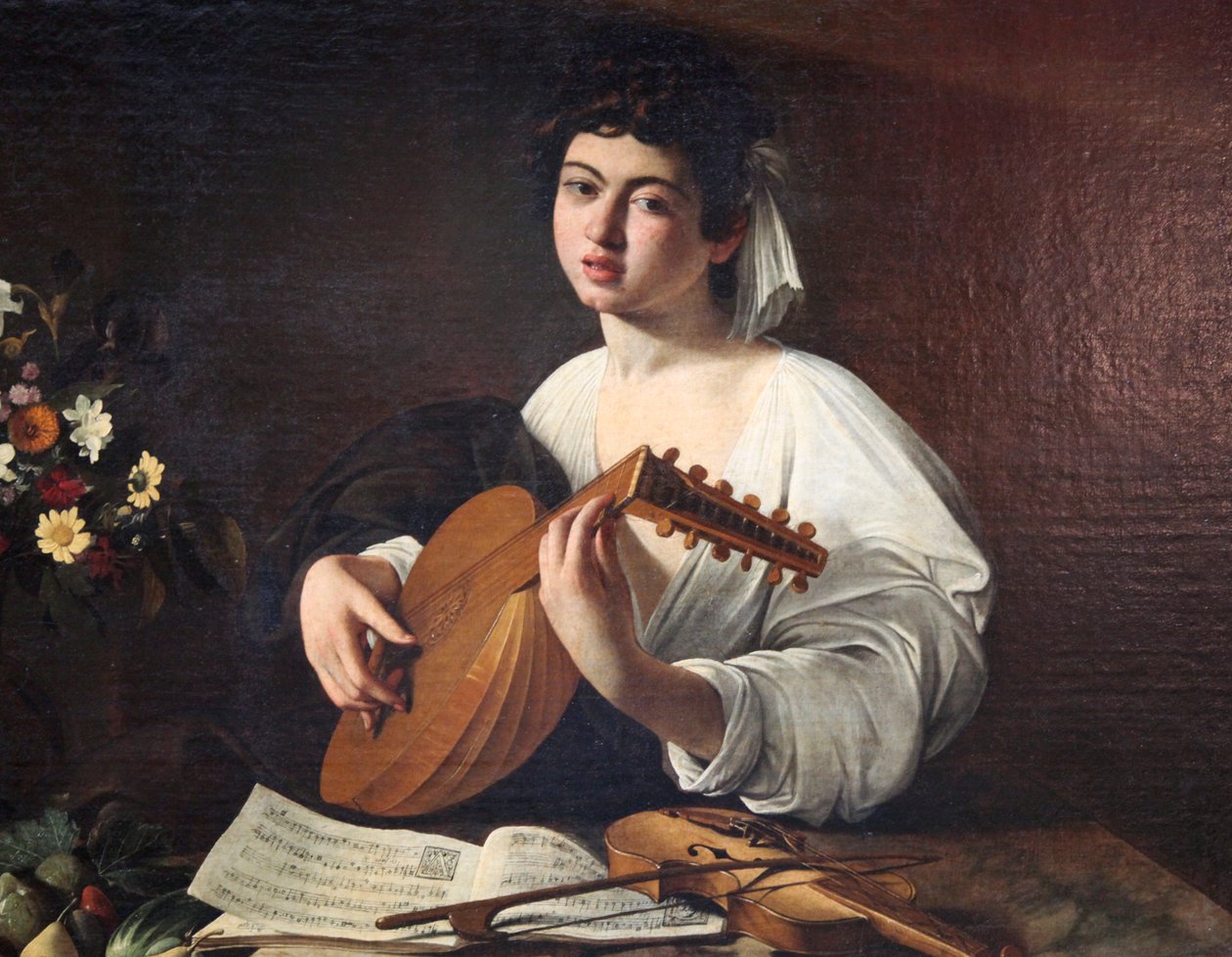 Luuttisoittaja, c1595. tekijältä Michelangelo Caravaggio