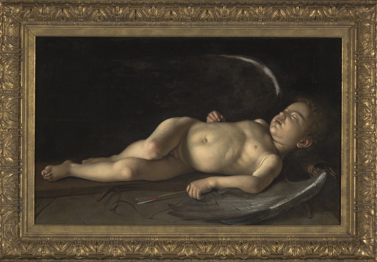 Sleeping Cupid (öljy kankaalle) tekijältä Michelangelo Merisi da Caravaggio