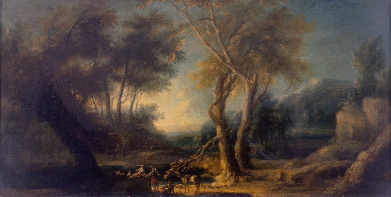Kalliomaisema, noin 1730 (öljy kankaalle) tekijältä Michele Pagano