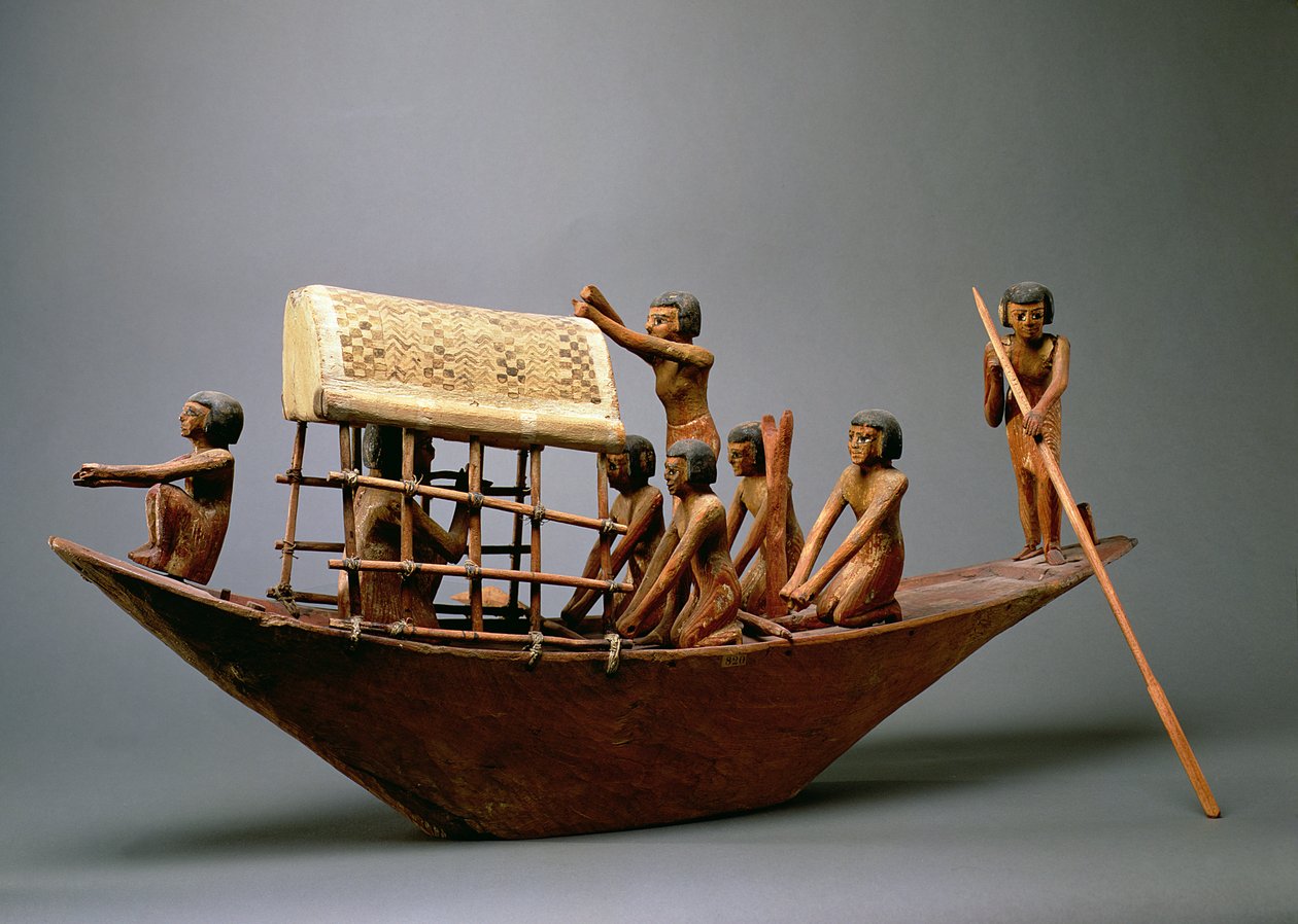 Laivan hautamalli, noin 2000 eaa. (puu) tekijältä Middle Kingdom Egyptian