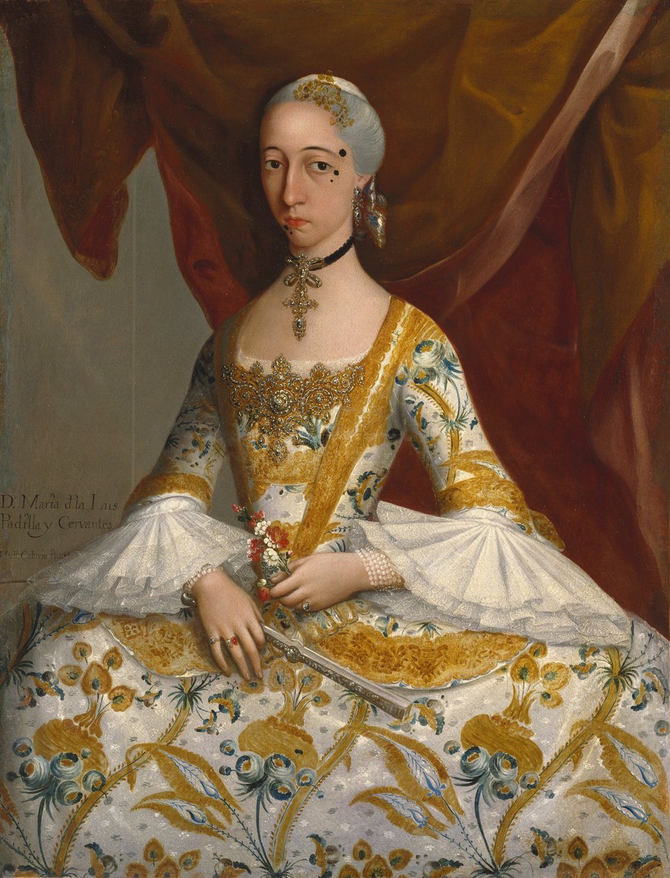 Rouva María de la Luz Padilla ja (Gómez de) Cervantes tekijältä Miguel Cabrera