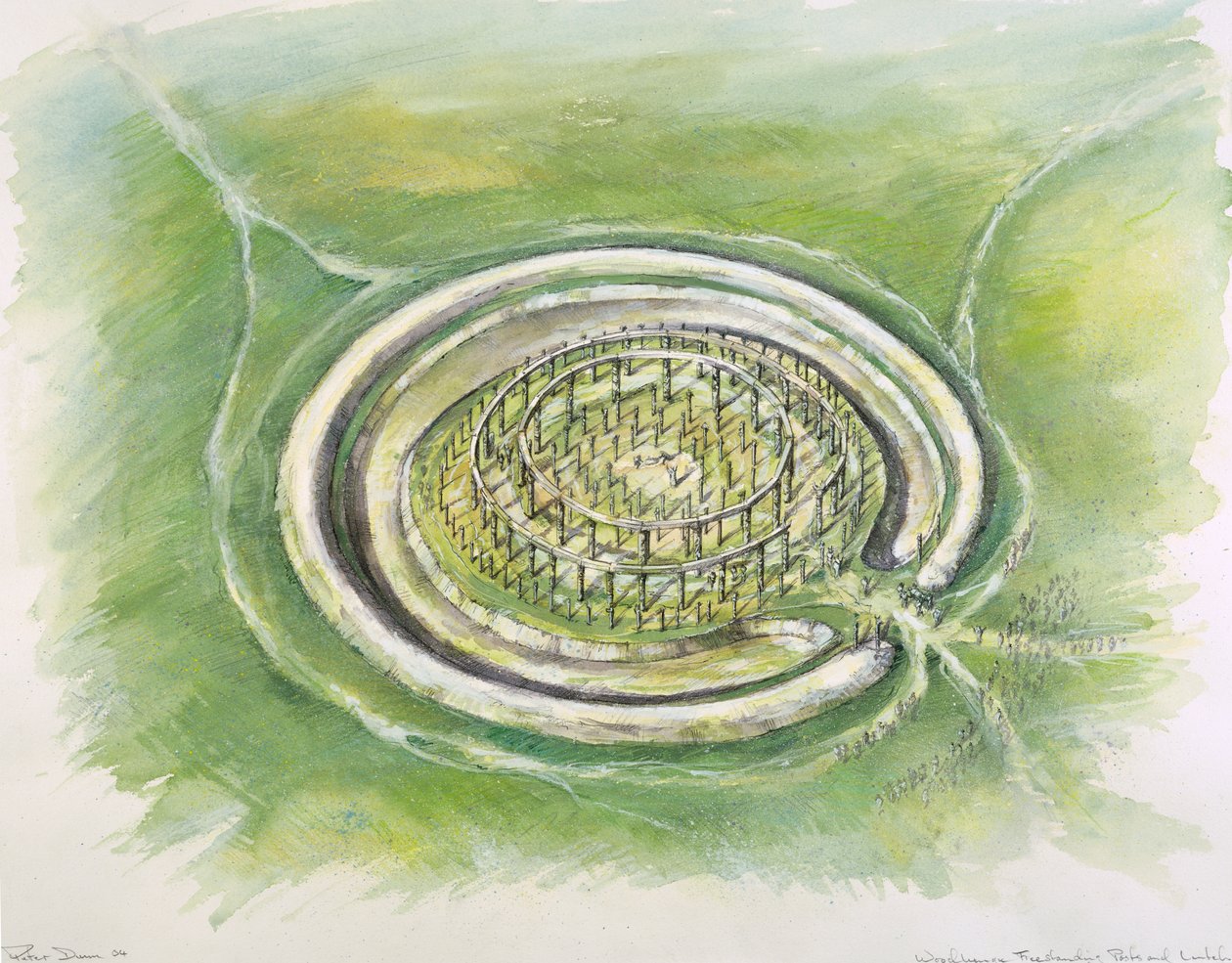 Woodhenge, 2400-luku eKr., 1990-2010 tekijältä Mike Seaforth