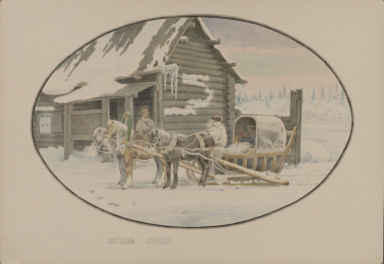 Postiasema, 1862. tekijältä Mikhail Stepanovich Znamensky