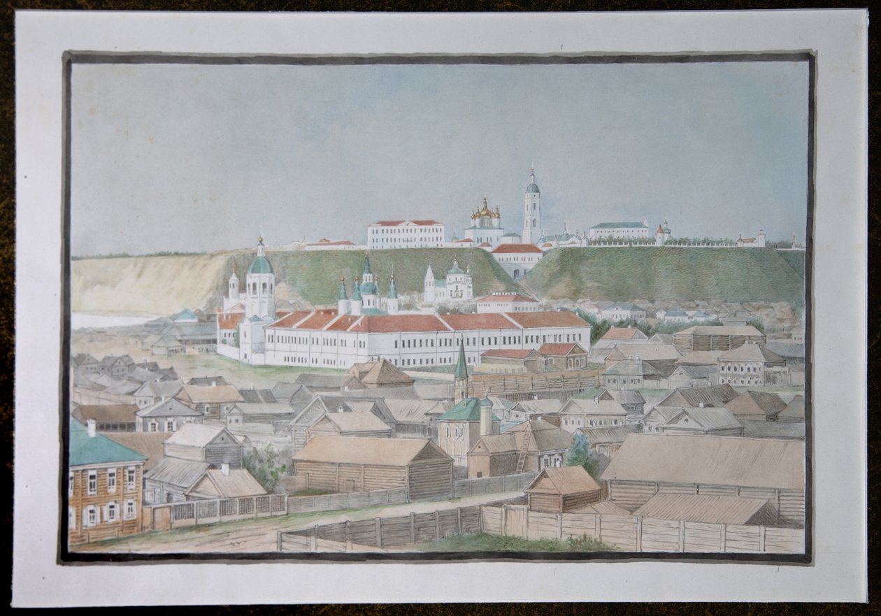 Näkymä Tobolskiin, 1850-luku tekijältä Mikhail Stepanovich Znamensky