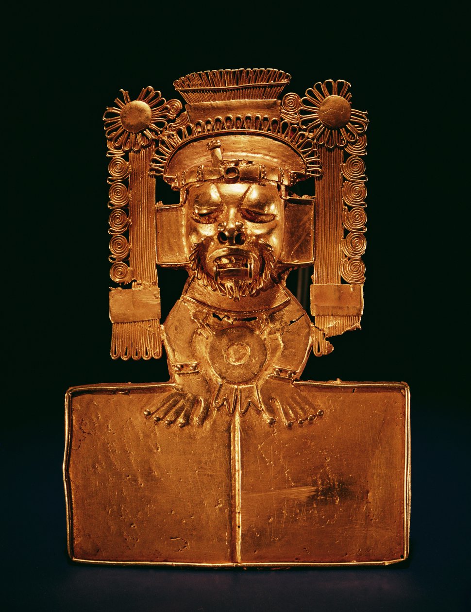 Xipe Totec -jumalan rintalasta (kulta) tekijältä Mixtec