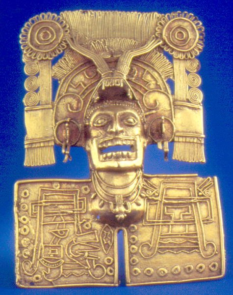 Mictlantecuhtli pectoral (kulta) tekijältä Mixtec