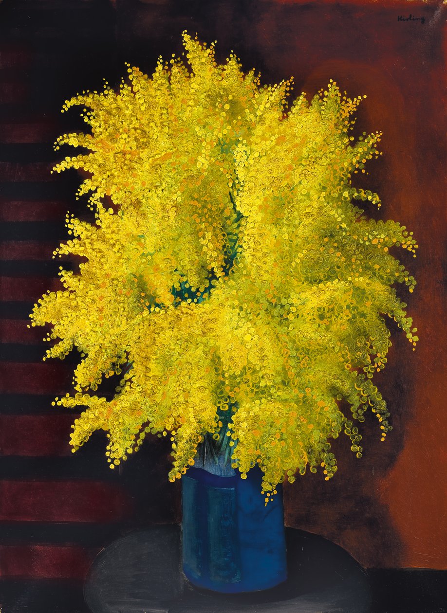 Mimosakimppu, noin 1930 (öljy kankaalle). tekijältä Moise Kisling