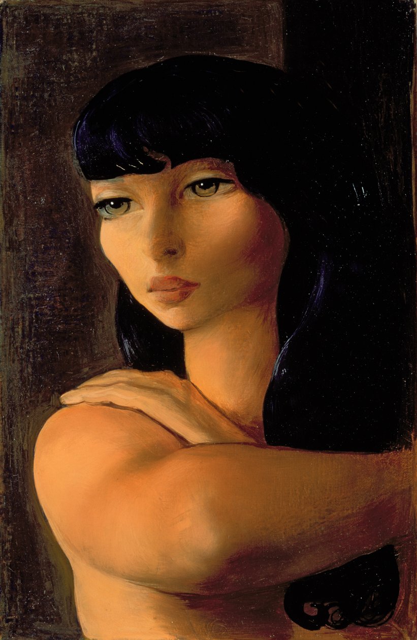 Pikku brunette, noin 1930 (öljy kankaalle). tekijältä Moise Kisling