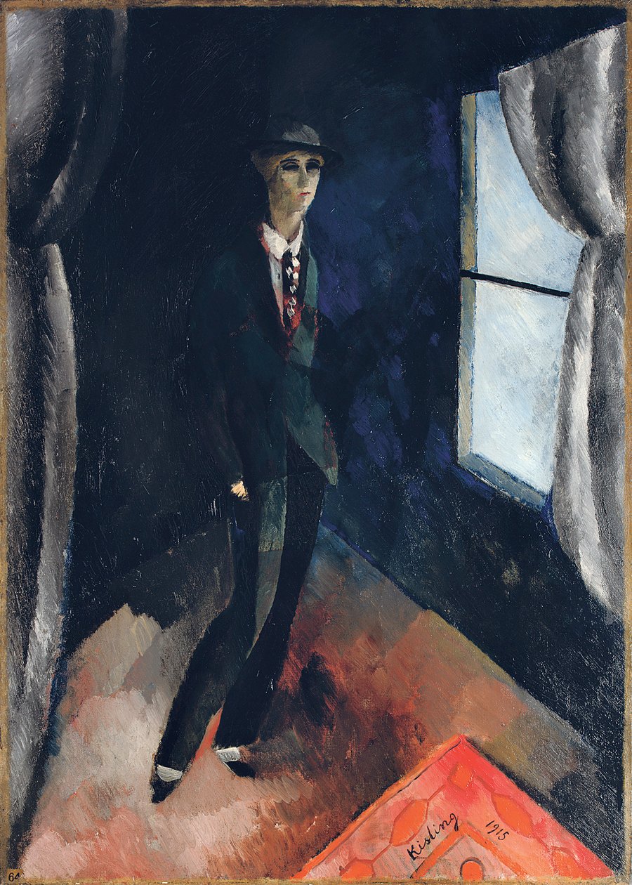 Mies ikkunan edessä tekijältä Moise Kisling