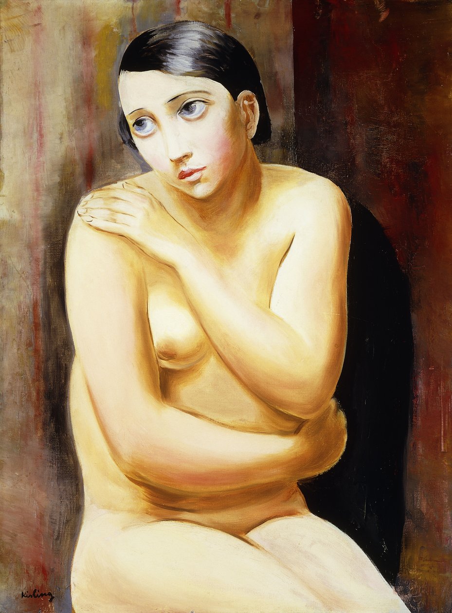 Alaston nainen istuu; Femme Nue Assise tekijältä Moise Kisling