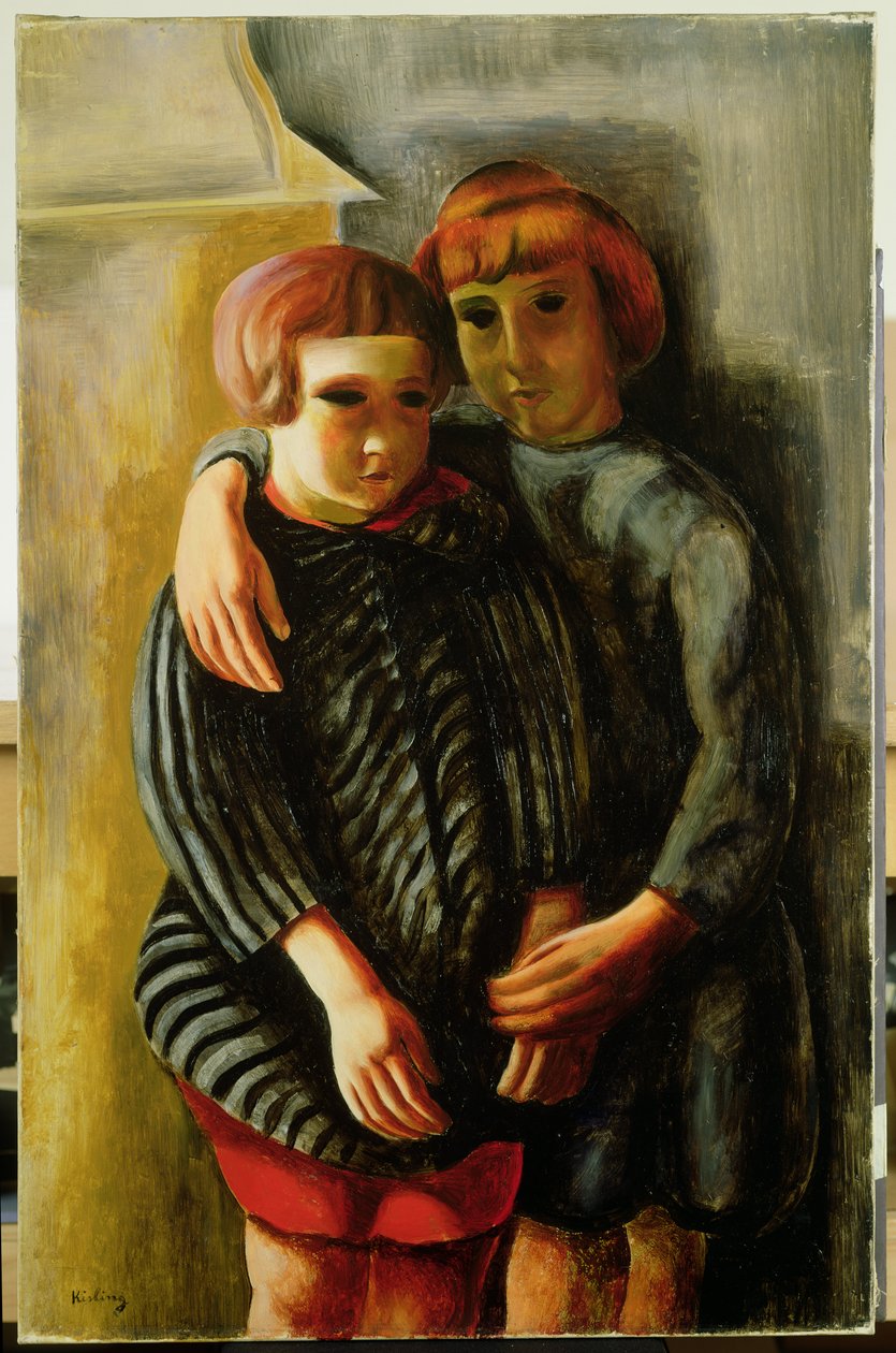 Kaksi lasta (öljy kankaalle) tekijältä Moise Kisling