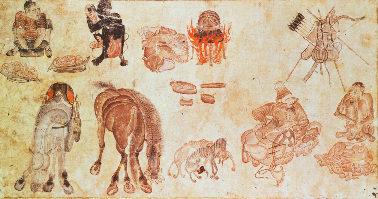 Mongolian nomadileiri (vellum) tekijältä Mongolian School