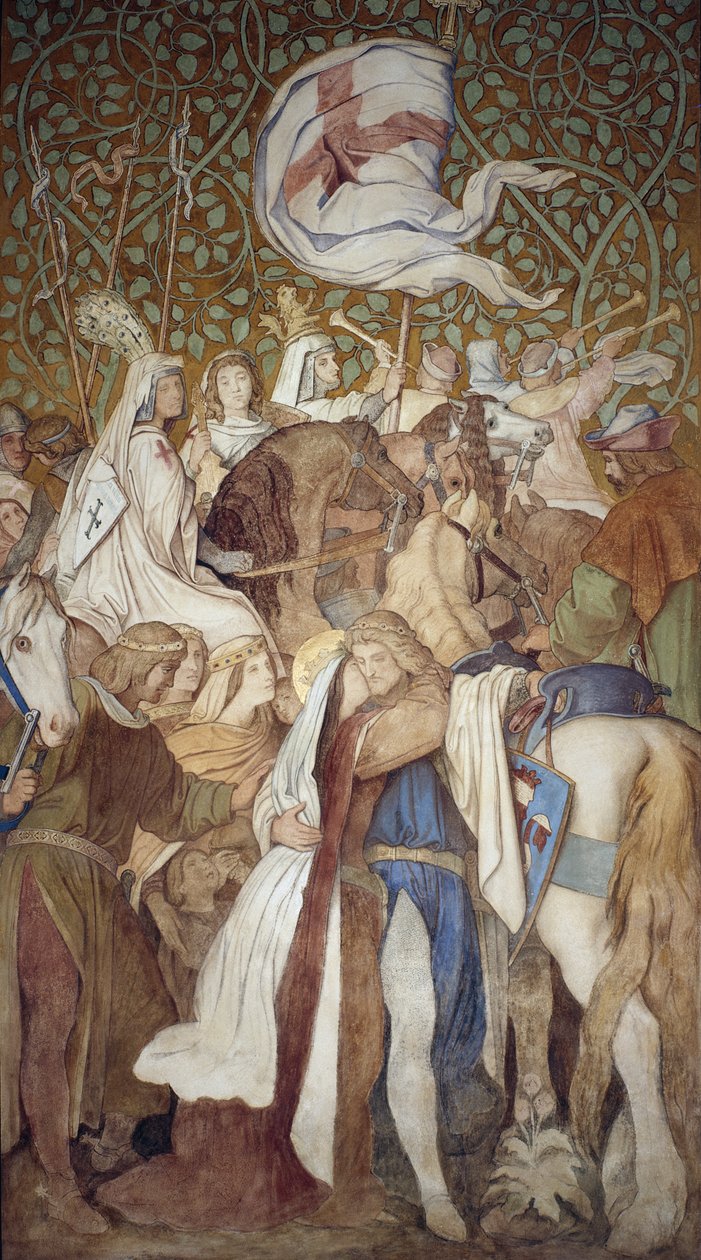 Fresko, Elisabeth-Galerie, Wartburgin linna, n. 1845-55 tekijältä Moritz Ludwig von Schwind