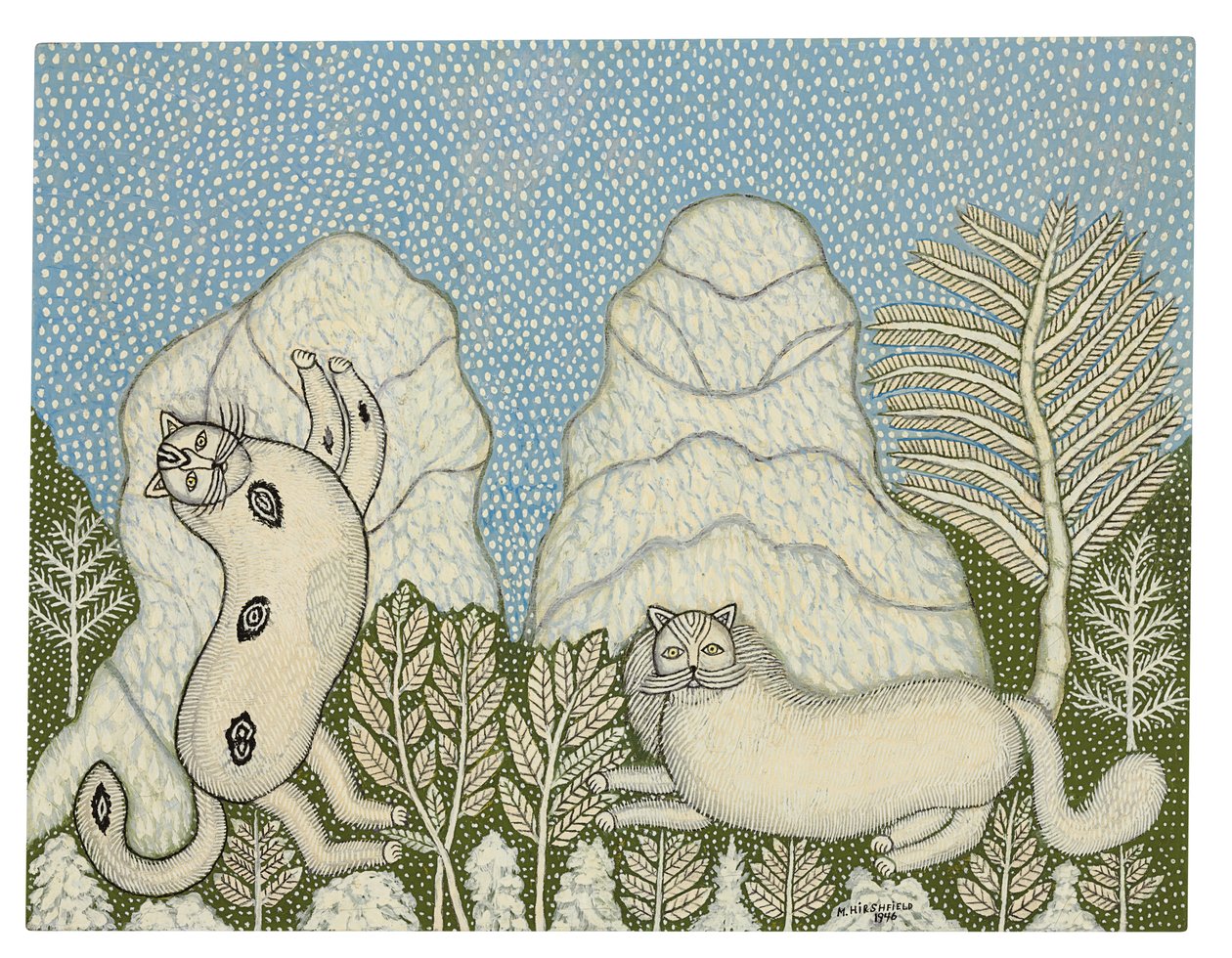 Kissat lumessa tekijältä Morris Hirshfield